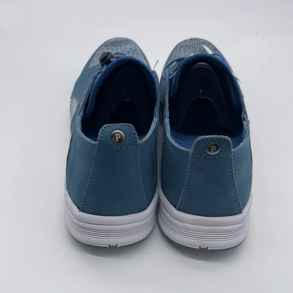 Pandere Womens Bali Expandable‎ Blue  Leather Pain Relief Sneaker Shoes Size 11